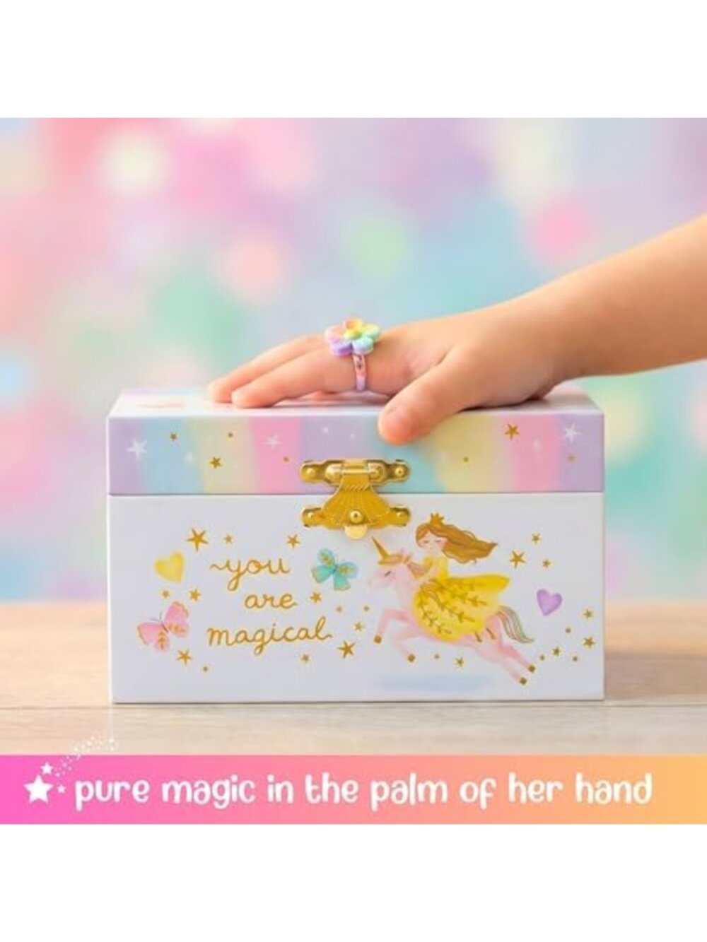 Musical Princess Jewelry Box for Girls - Enchanting Gift with Twinkling Lights - Picture 3 of 6